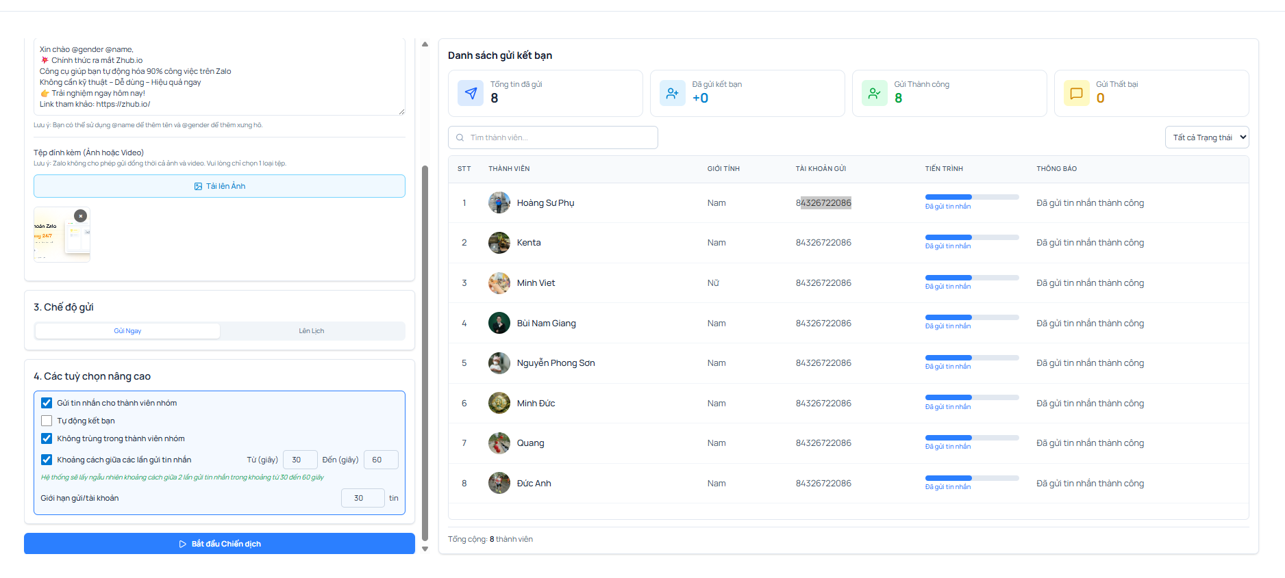 Nhắn tin thành viên nhóm
