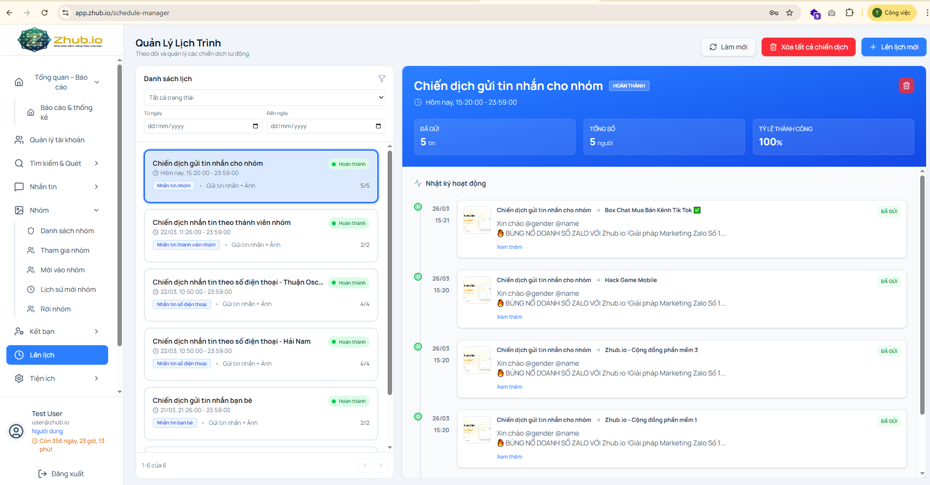 Lên lịch chạy tự động